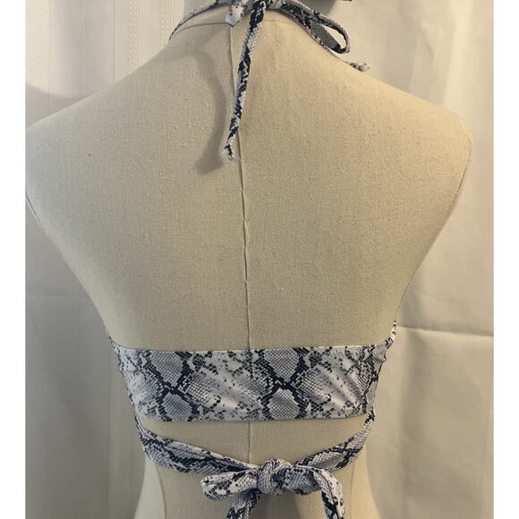 SHEKINI Womens Swimsuit 2-Piece Push Up Halter Bandage Bikini Set Snake Print XS - Picture 8 of 11
